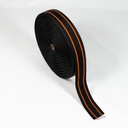 Polypropylene Webbing - 38mm - Black & Orange Stripes