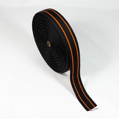 Polypropylene Webbing - 38mm - Black & Orange Stripes