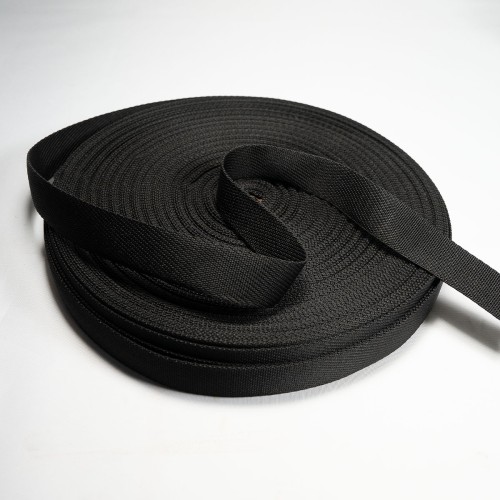 Polypropylene Webbing Twill Weave - 30mm - Black - 50mtr Roll