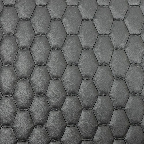 Honeywell Quilted Vinyl Fabric - Black Stitch