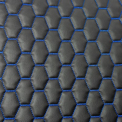 Honeywell Quilted Vinyl Fabric - Blue Stitch