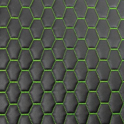 Honeywell Quilted Vinyl Fabric - Green Stitch