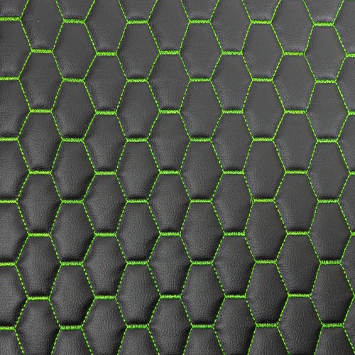 Honeywell Quilted Vinyl Fabric - Green Stitch