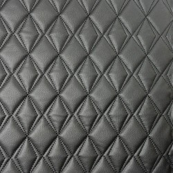 Scalene Quilted Vinyl Fabric - Black Stitch