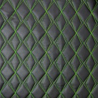 Scalene Quilted Vinyl Fabric - Green Stitch