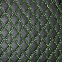 Scalene Quilted Vinyl Fabric - Green Stitch