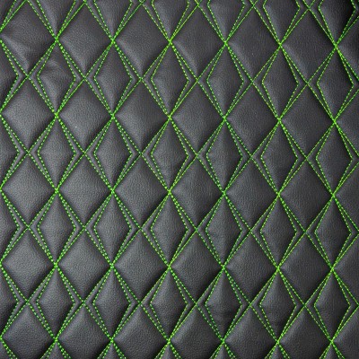 Scalene Quilted Vinyl Fabric - Green Stitch