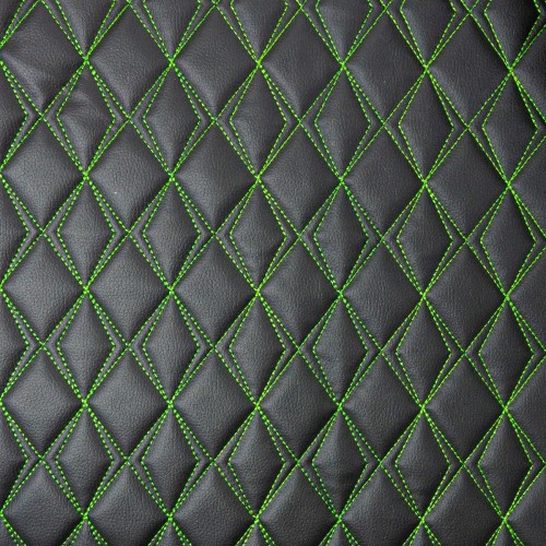 Scalene Quilted Vinyl Fabric - Green Stitch