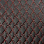 Scalene Quilted Vinyl Fabric - Red Stitch