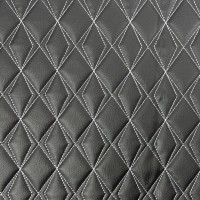 Scalene Quilted Vinyl Fabric - White Stitch