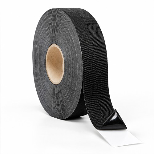 Black Self Adhesive Herringbone Webbing Tape 38mm