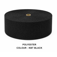 Stair Runner & Carpet Edging Tape 120mm Wide - BASKET WEAVE - Black - Polyester