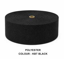 Stair Runner & Carpet Edging Tape 120mm Wide - BASKET WEAVE - Black - Polyester