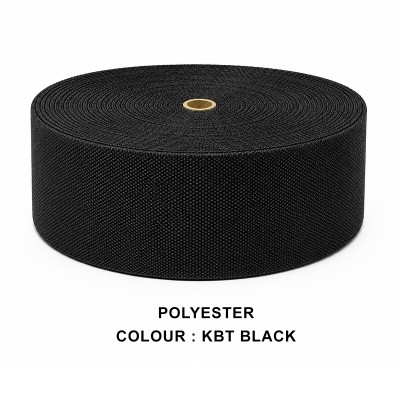 Stair Runner & Carpet Edging Tape 120mm Wide - BASKET WEAVE - Black - Polyester