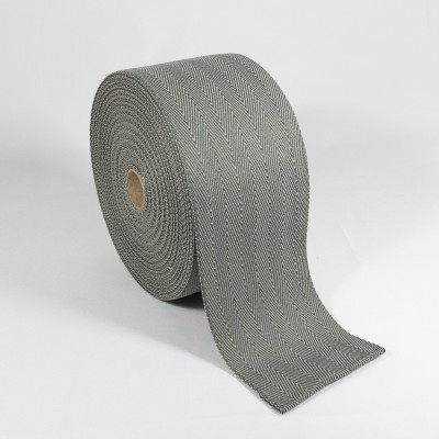 Tweed Herringbone Carpet Edge Binding Tape 122mm - Smoke 5605