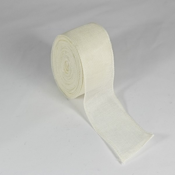 Scrim Hessian Wired Ribbon 60mm - Cream