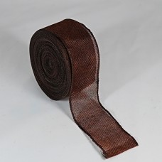 Scrim Hessian Wired Ribbon 60mm - Brown