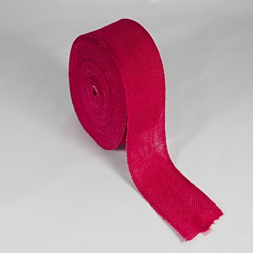 Hessian Ribbon 65mm - Burgundy