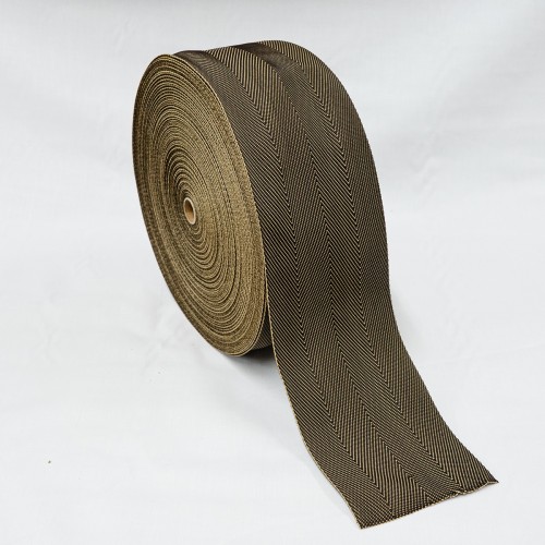 Stair Runner & Carpet Edging Tape 120mm Wide - Herringbone - Brown (50mtr Roll) - Polyester