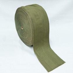 Stair Runner & Carpet Edging Tape 120mm Wide - Herringbone - Olive (50mtr Roll) - Polyester